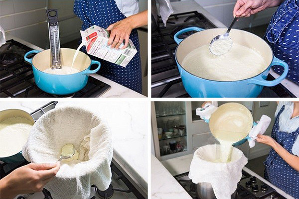 Phô mai được làm ra bằng cách kết đông sữa trâu, bò, dê....